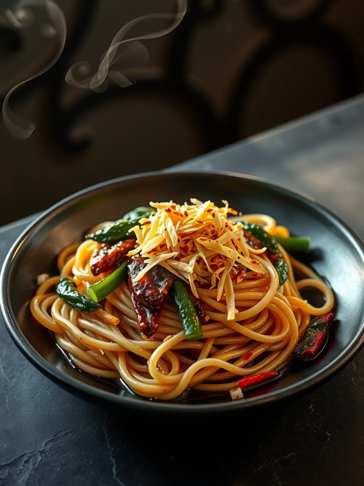 Gebratene Udon-Nudeln (Foto folgt)